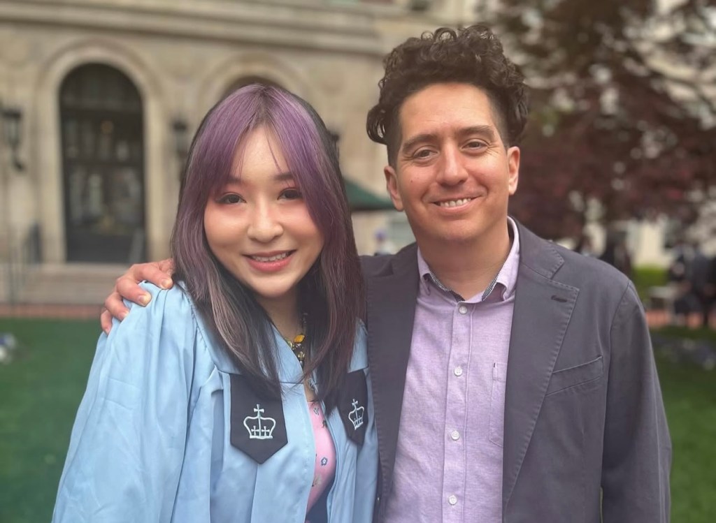 Faith Wang and Daniel Alarcón at Columbia